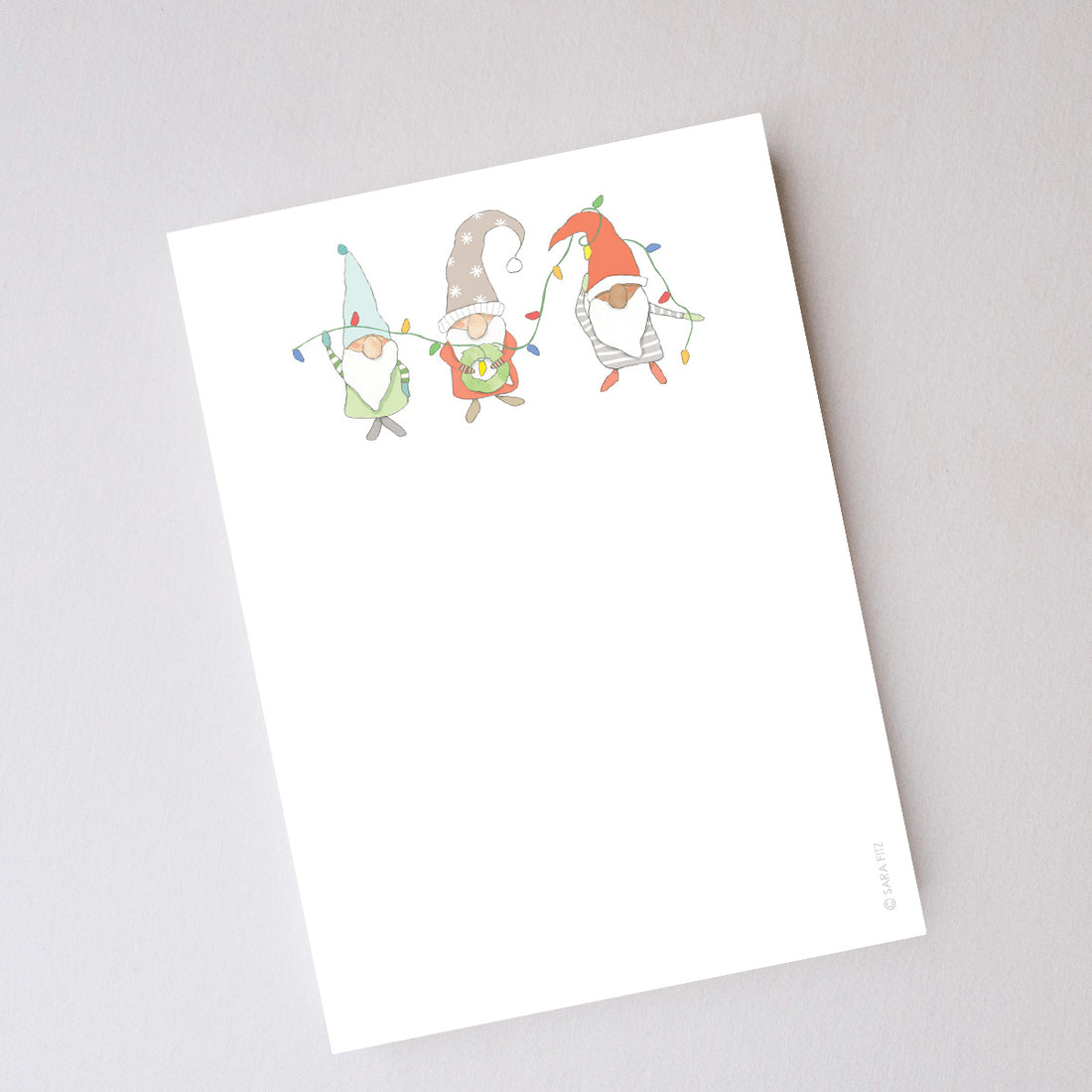 Gnomes Notepad by Sara Fitz