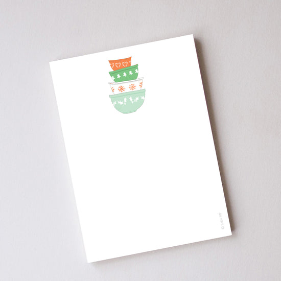 Vintage Mixing Bowls Notepad by Sara Fitz