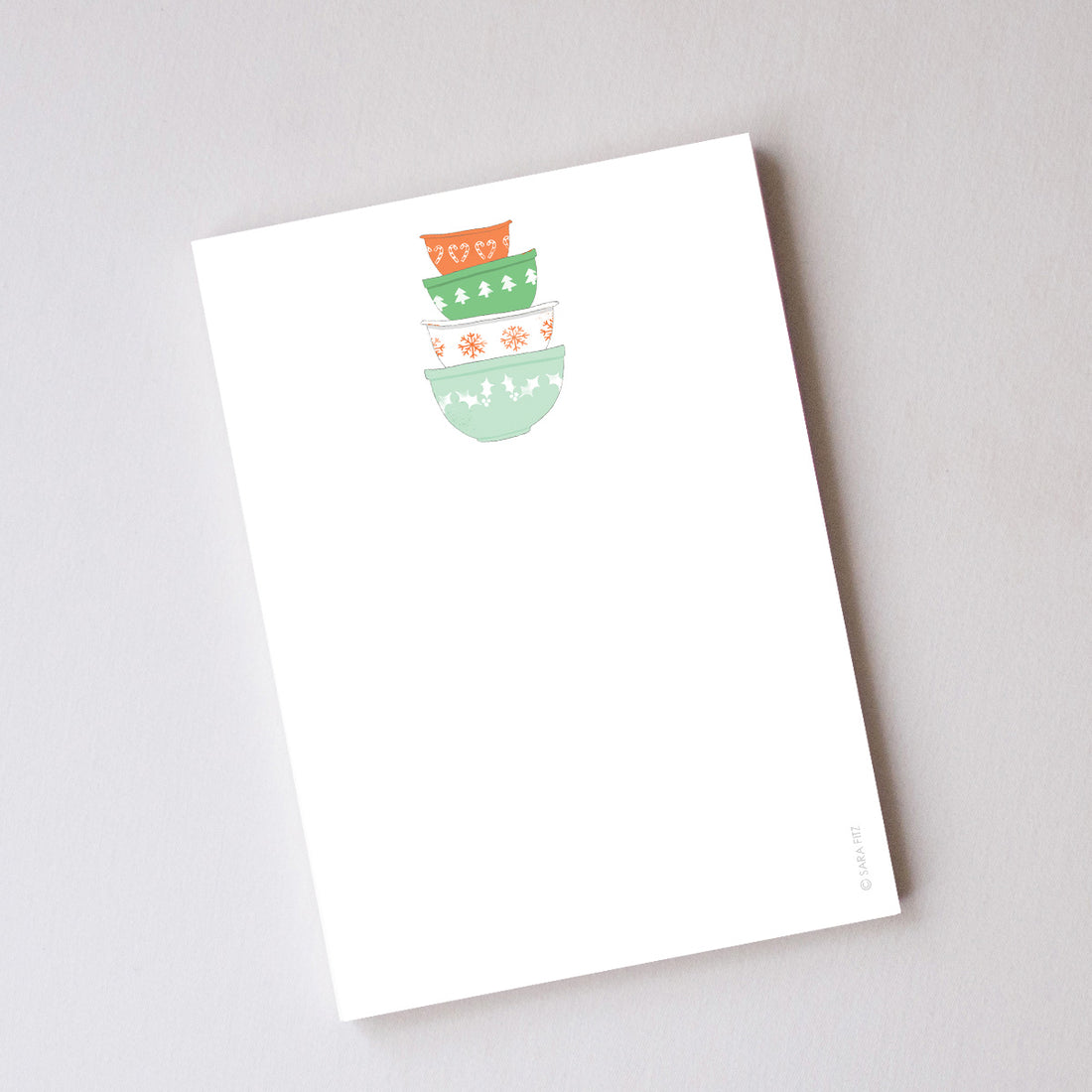 Vintage Mixing Bowls Notepad by Sara Fitz