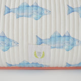 Lumbar Pillow, Blue Fish by Sara Fitz