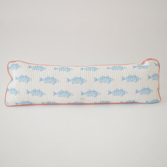 Lumbar Pillow, Blue Fish by Sara Fitz