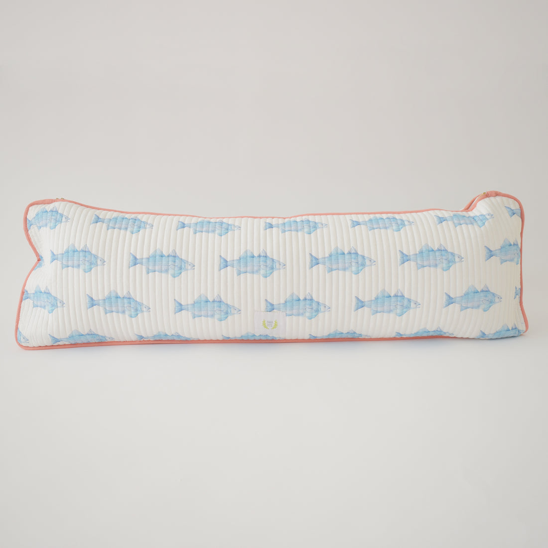 Lumbar Pillow, Blue Fish by Sara Fitz