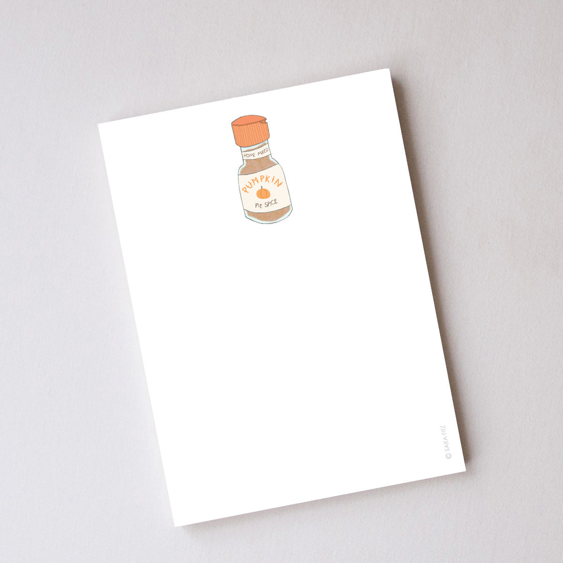 Pumpkin Spice Notepad by Sara Fitz