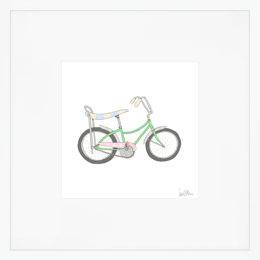 Banana Bike Art Print by Sara Fitz
