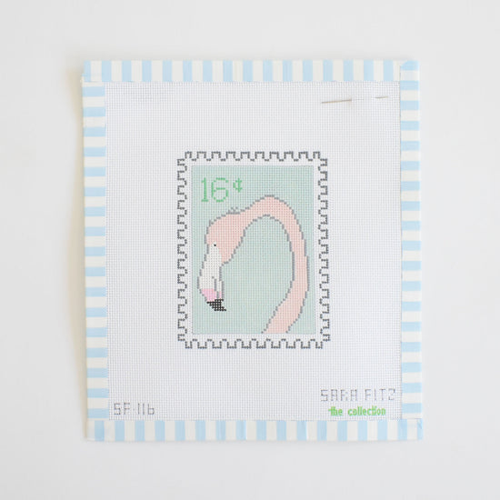 Flamingo Stamp Needlepoint