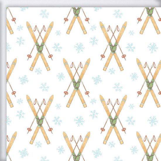 Vintage Skis Gift Wrap by Sara Fitz