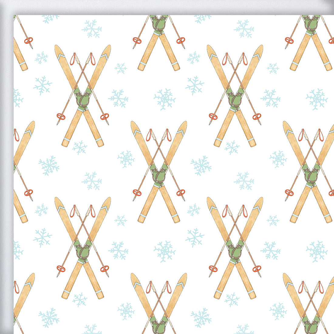 Vintage Skis Gift Wrap by Sara Fitz