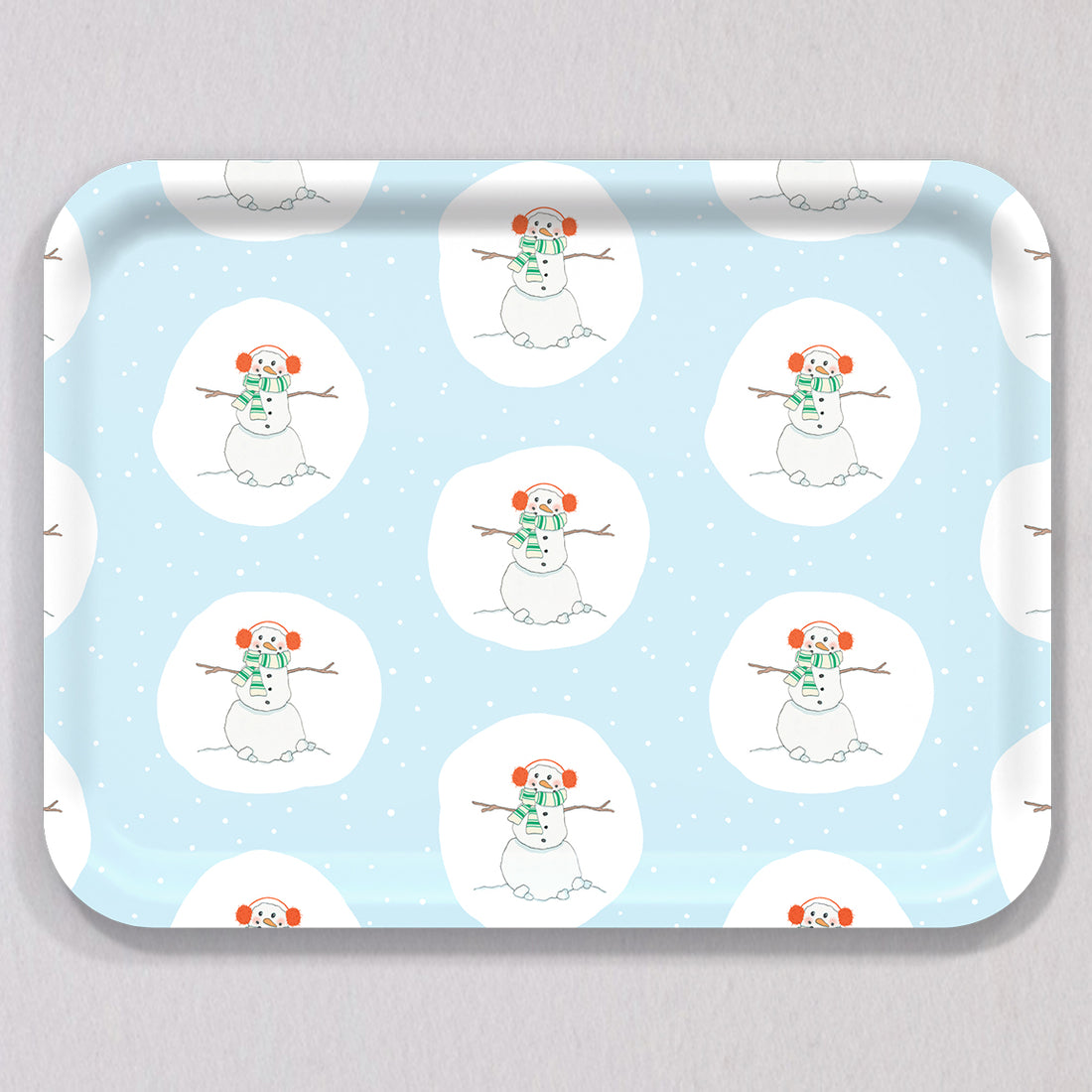Large Happy Snowman Tray by Sara Fitz