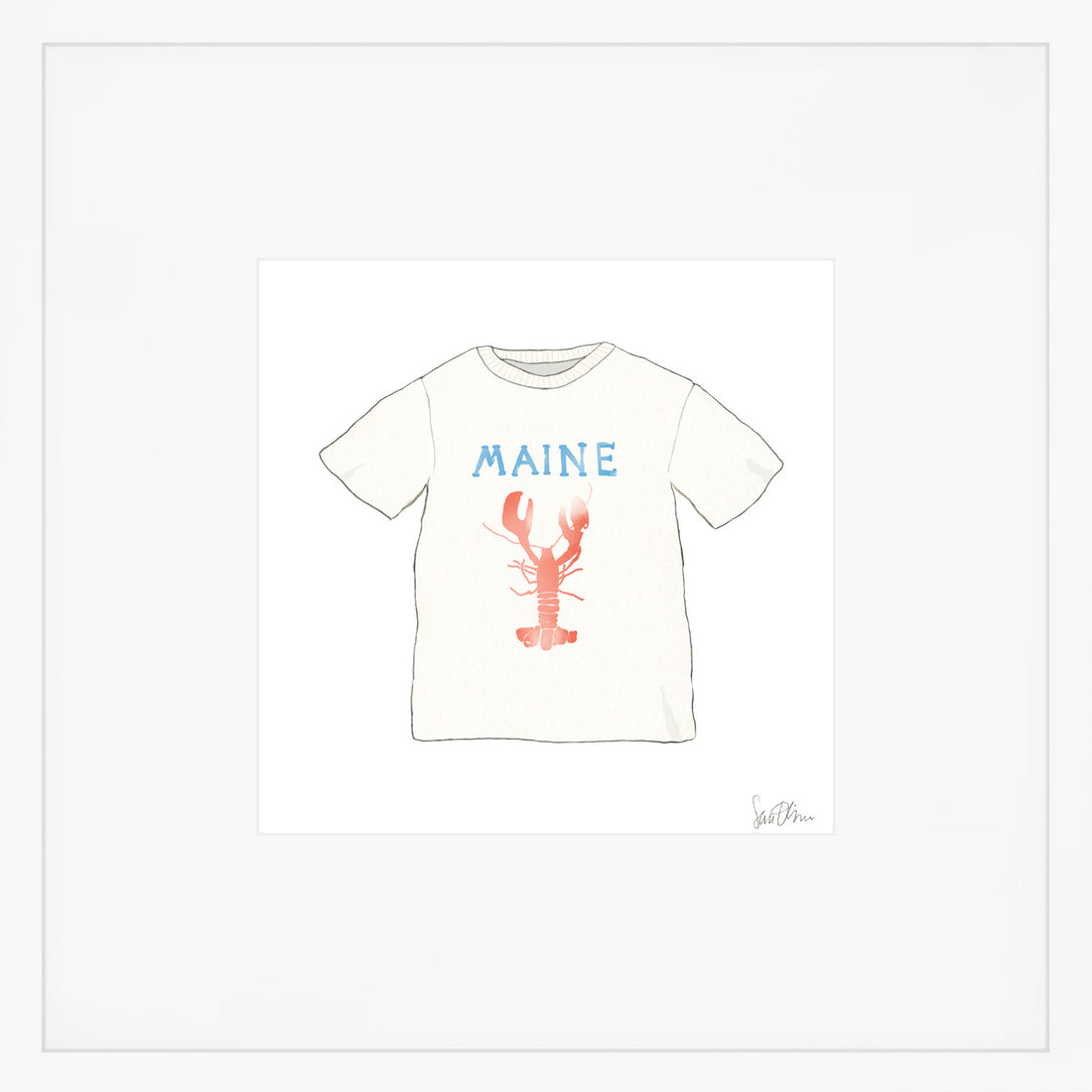 Maine Tee Art Print by Sara Fitz