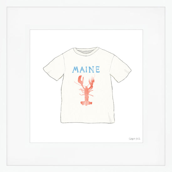 Maine Tee Mega Art Print by Sara Fitz