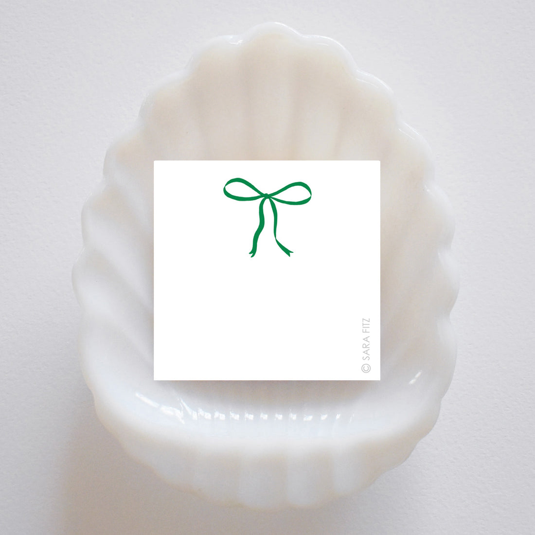Green Bow Notelet by Sara Fitz
