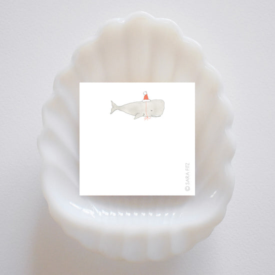 Santa Whale Notelet by Sara Fitz