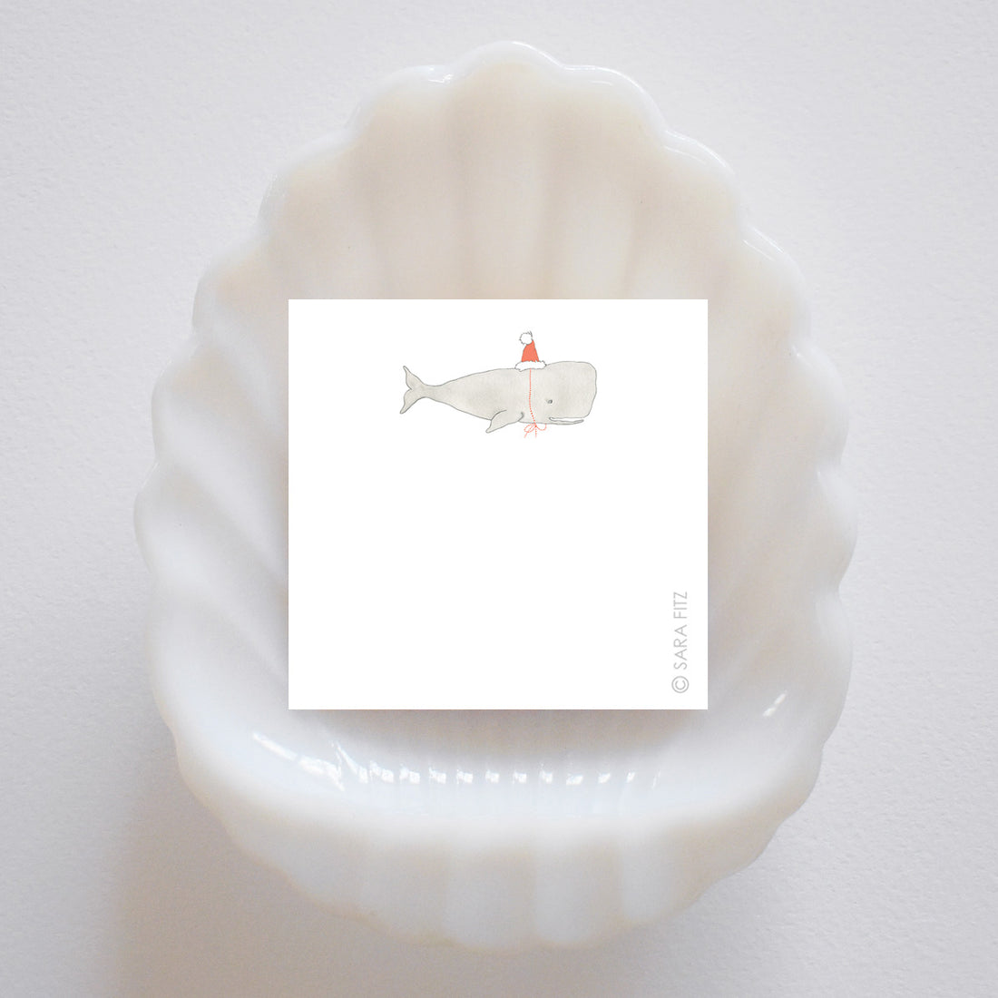 Santa Whale Notelet by Sara Fitz