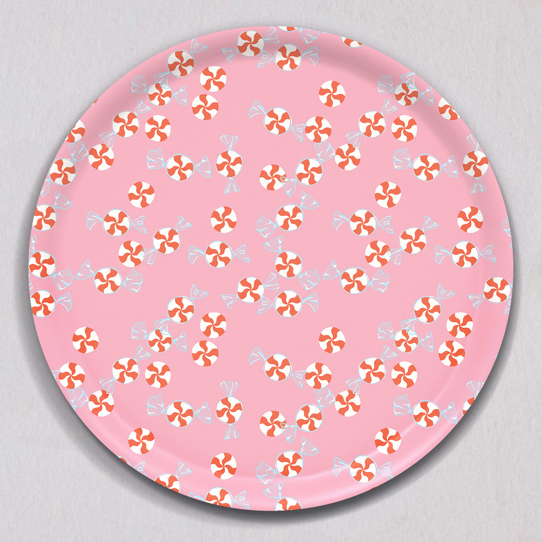 Large Peppermint Candies Tray, Round