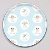Large Happy Snowman Tray, Round by Sara Fitz