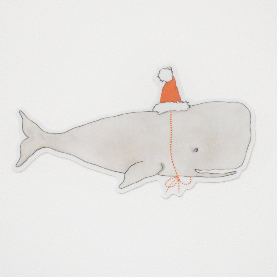 Santa Whale Sticker by Sara Fitz