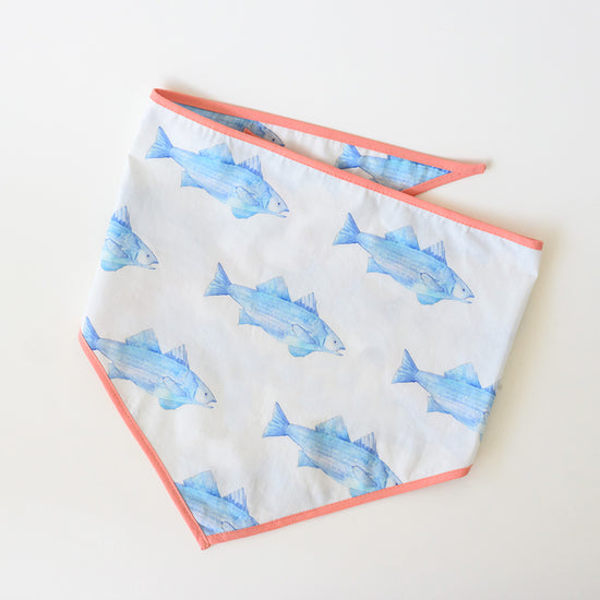 Dog Bandana, Blue Fish