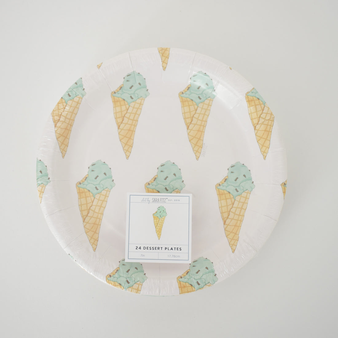 Mint Gelato Paper Dessert Plates