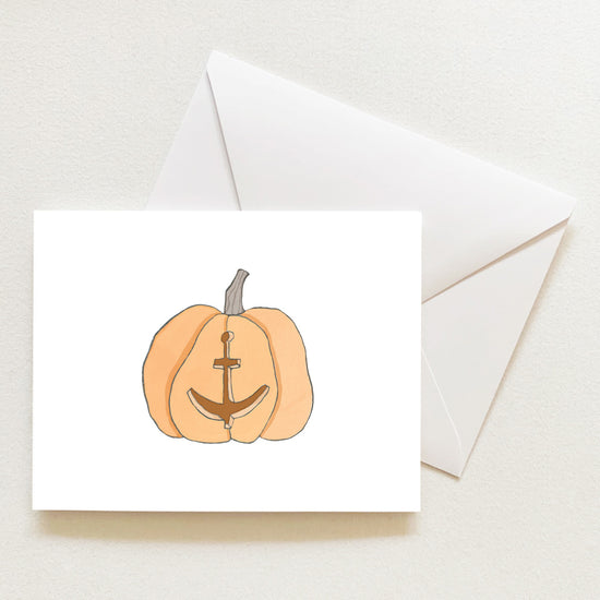 Coastal Pumpkin Note Card by Sara Fitz