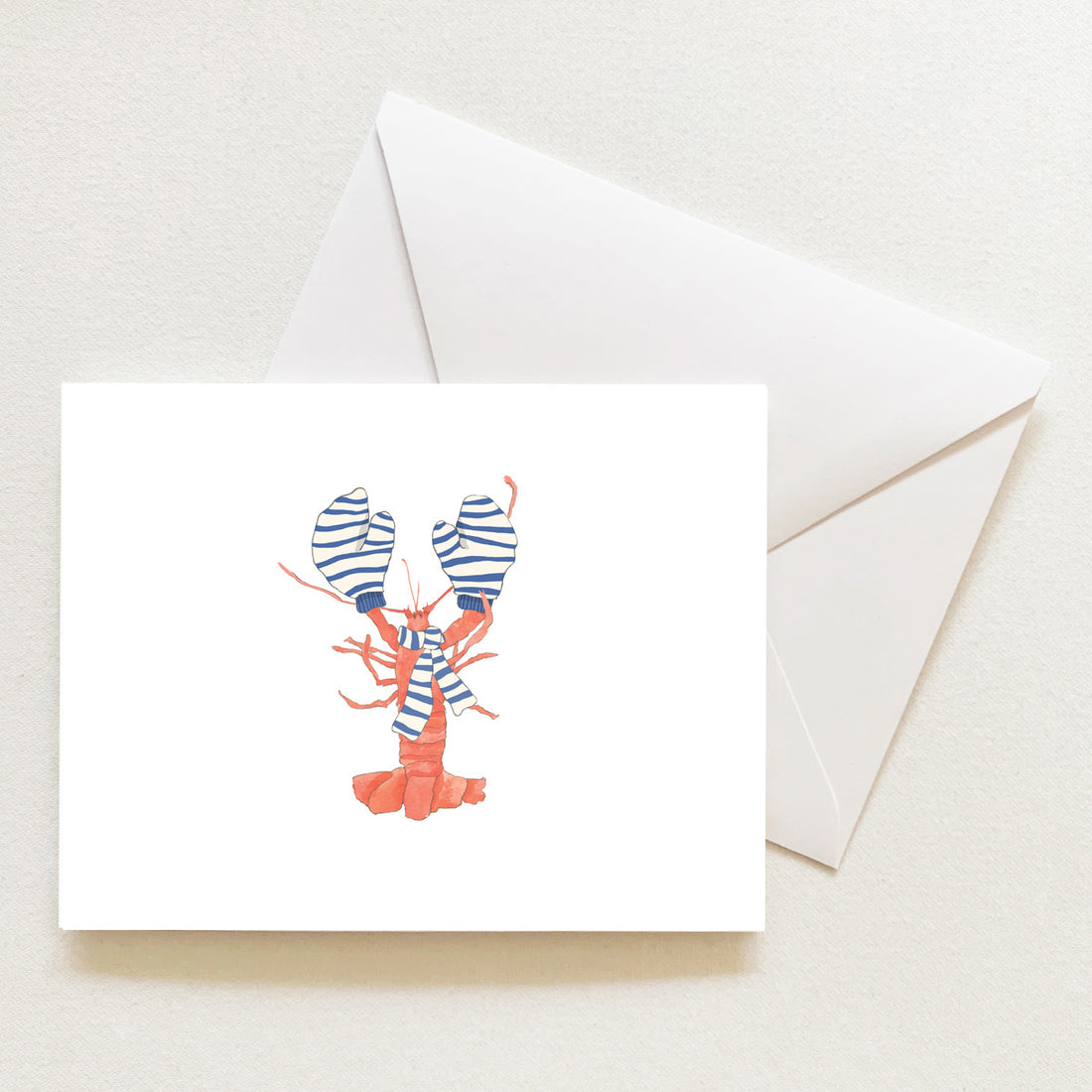 Cozy Lobster Note Card by Sara Fitz