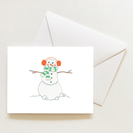 Happy Snowman Note Card by Sara Fitz
