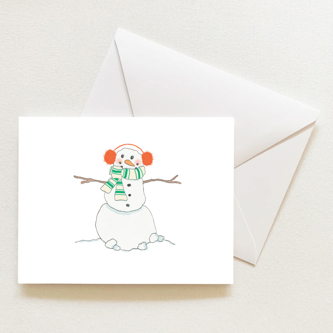 Happy Snowman Note Card by Sara Fitz