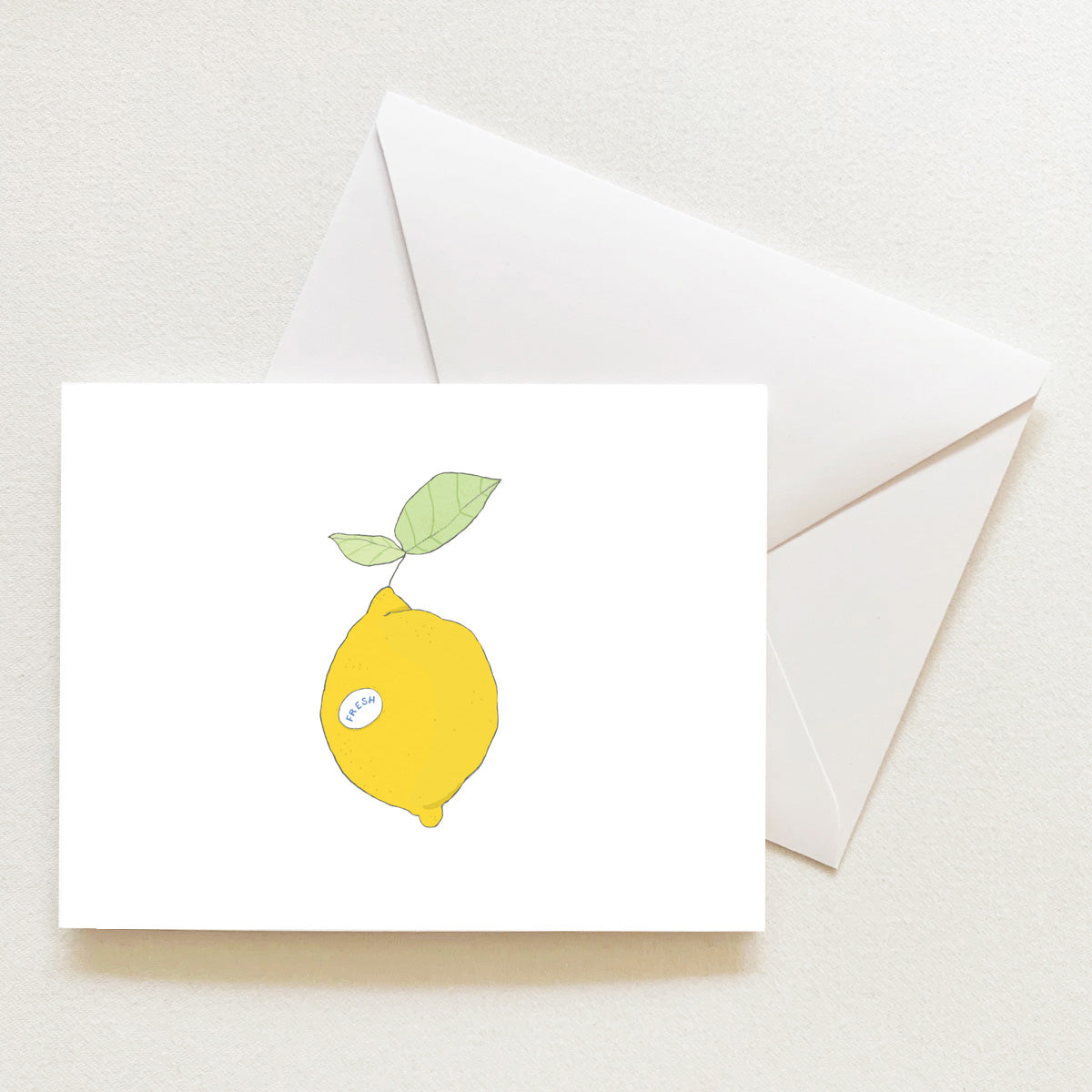 2 NEW ANTHROPOLOGIE White Yellow Illustrated Camp Lemonade selling Card Notecards s/10