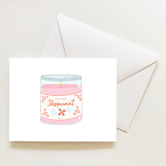 Peppermint Candle Note Card by Sara Fitz