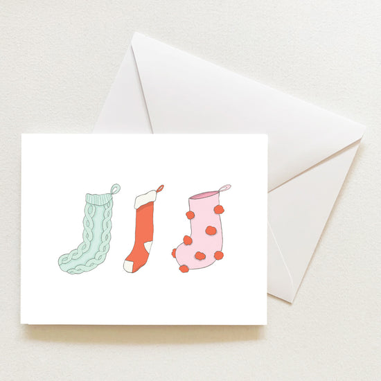 Stockings Note Card by Sara Fitz