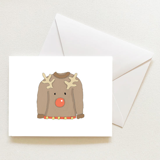 Ugly Sweater Note Card by Sara Fitz