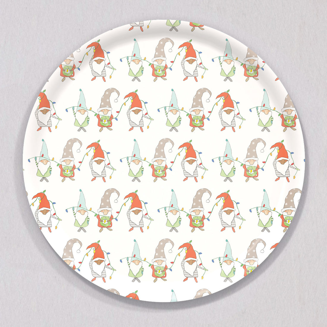 Large Gnomes Tray, Round by Sara Fitz