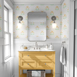 Block Print Style Sherbet Wallpaper by Sara Fitz