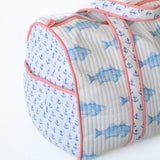 Weekender Tote, Blue Fish by Sara Fitz