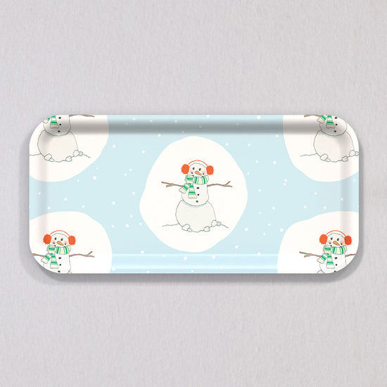 Small Happy Snowman Tray by Sara Fitz