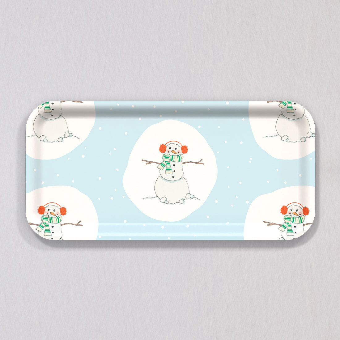 Small Happy Snowman Tray by Sara Fitz