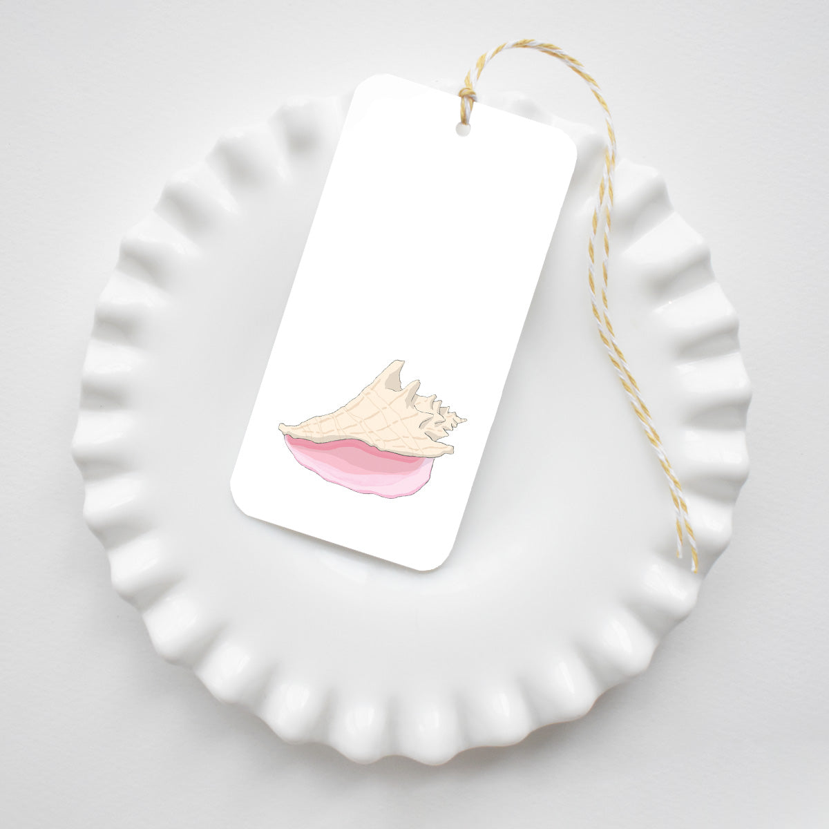Sara Fitz Conch Shell Tags Gift Tags With Twine, image size:1200x1200