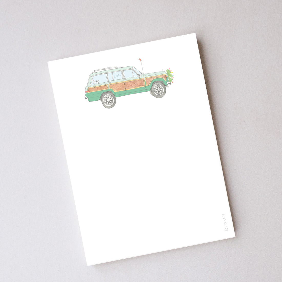 Holiday Wagon Notepad by Sara Fitz