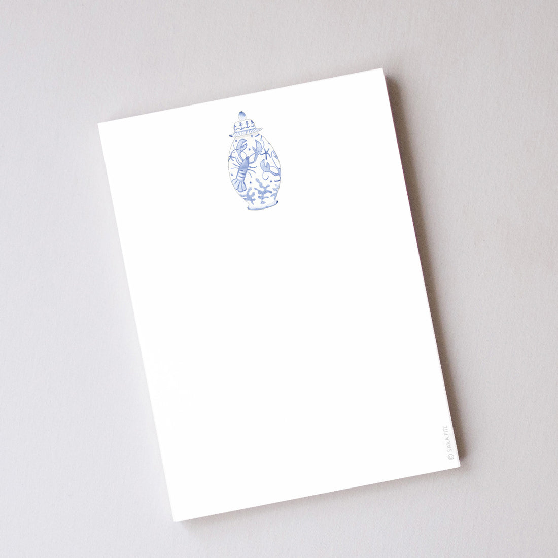 Nautical Ginger Jar Notepad by Sara Fitz