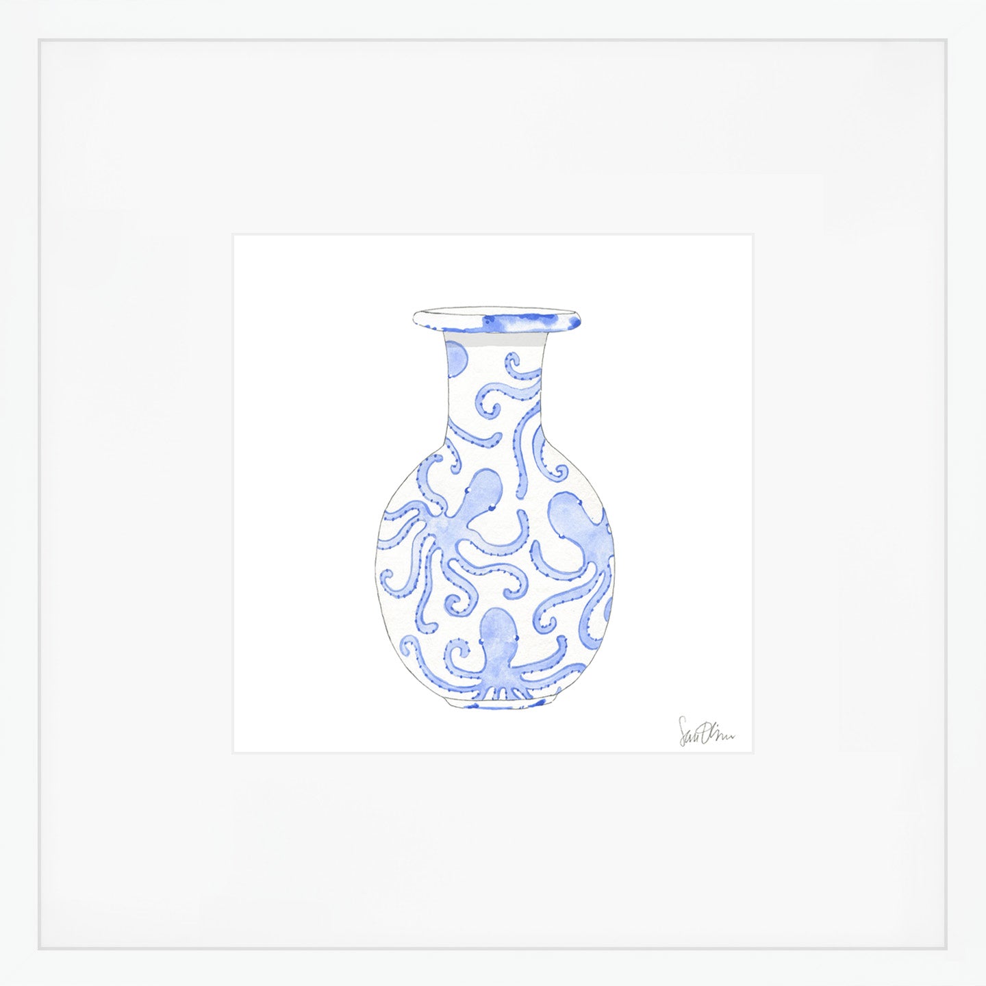 Nautical Ginger Jar, Octopus Art Print Sara Fitz