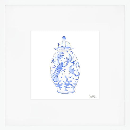 Nautical Ginger Jar, Lobster Art Print