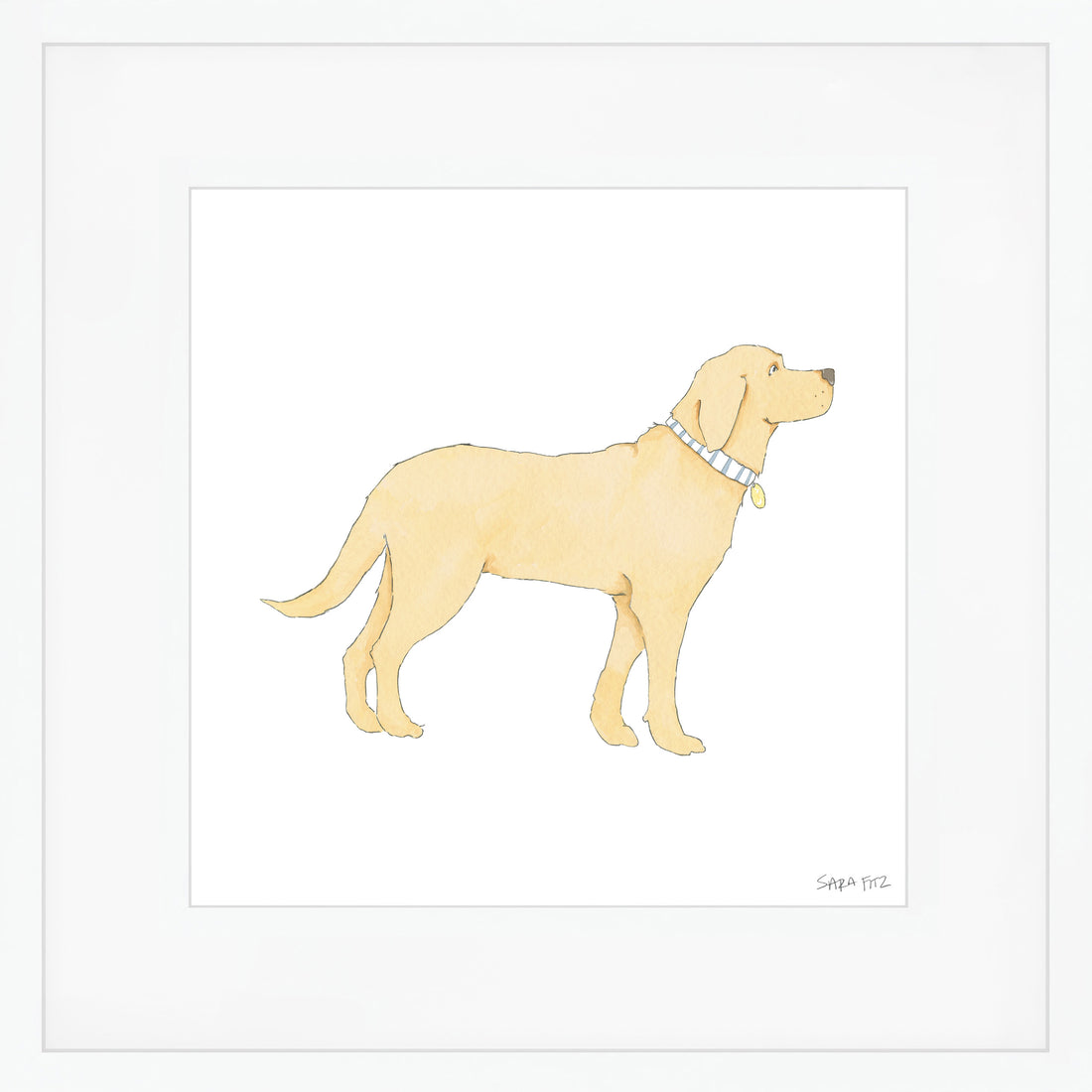 Golden Pup Mega Art Print by Sara Fitz