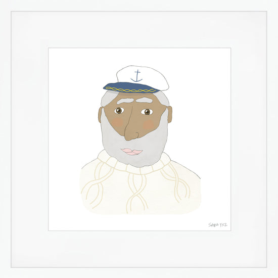 Skipper Cable Knit Mega Art Print by Sara Fitz