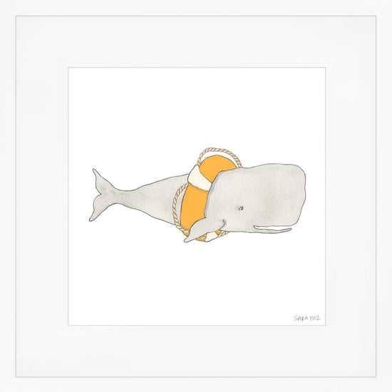 Whale Mega Art Print by Sara Fitz