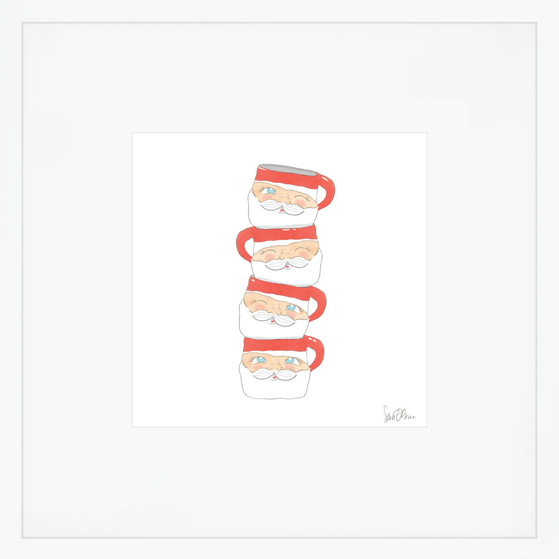 Santa Mug Art Print by Sara Fitz