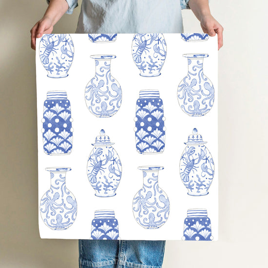 Nautical Ginger Jar Wallpaper by Sara Fitz
