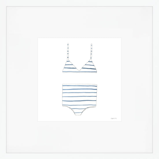 Two-Piece, Striped Art Print by Sara Fitz
