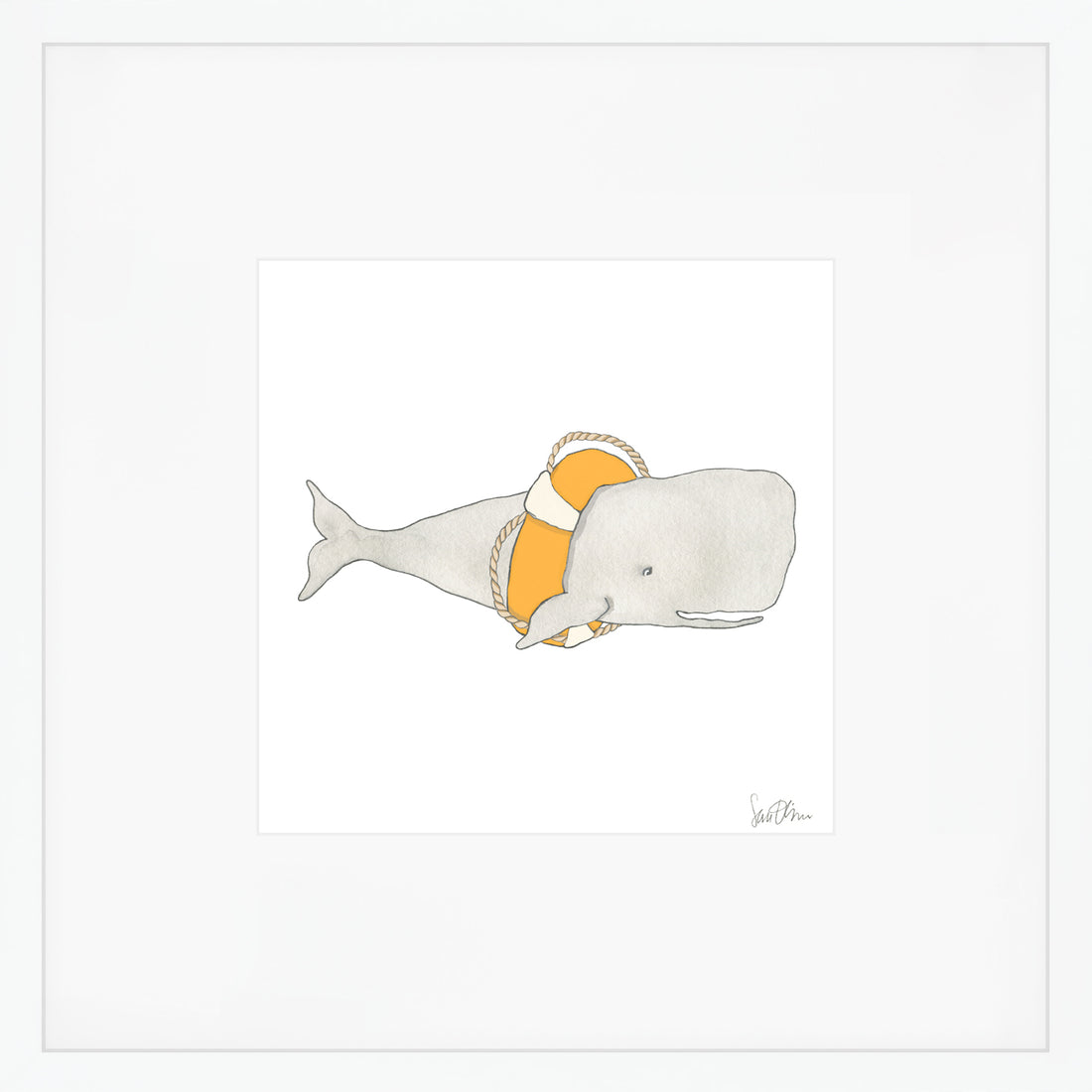 Whale Art Print by Sara Fitz