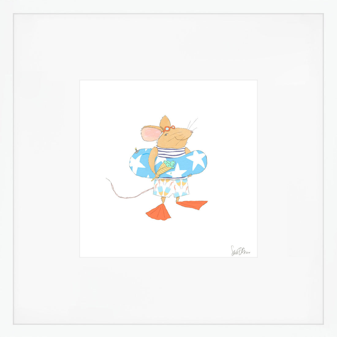 Beach Mouse Art Print by Sara Fitz
