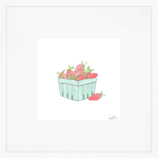 Strawberry Basket Art Print by Sara Fitz