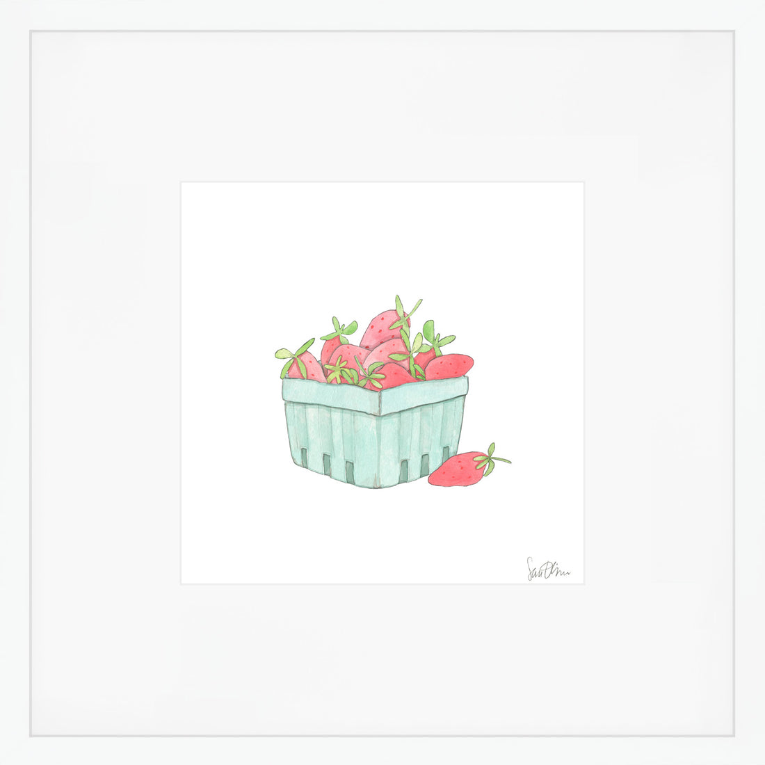 Strawberry Basket Art Print by Sara Fitz